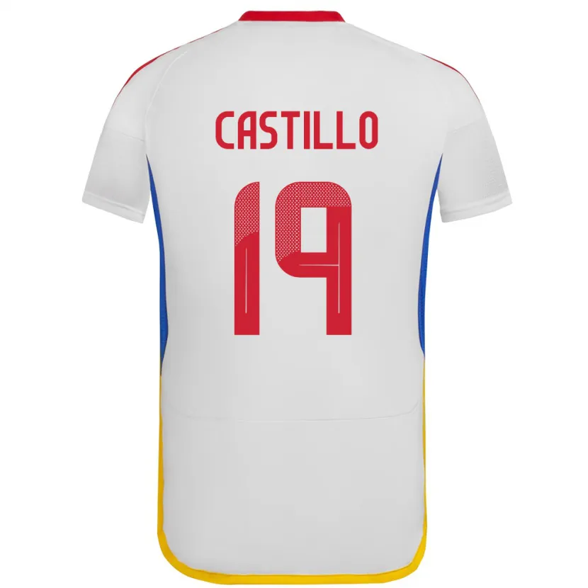 Danxen Mann Venezuela Bryan Castillo #19 Hvit Bortetrøye Drakt Trøye 24-26 Skjorter T-Skjorte