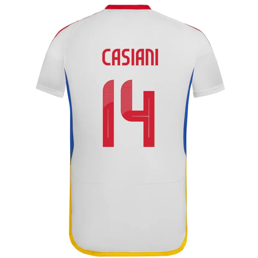 Danxen Mann Venezuela Luis Casiani #14 Hvit Bortetrøye Drakt Trøye 24-26 Skjorter T-Skjorte
