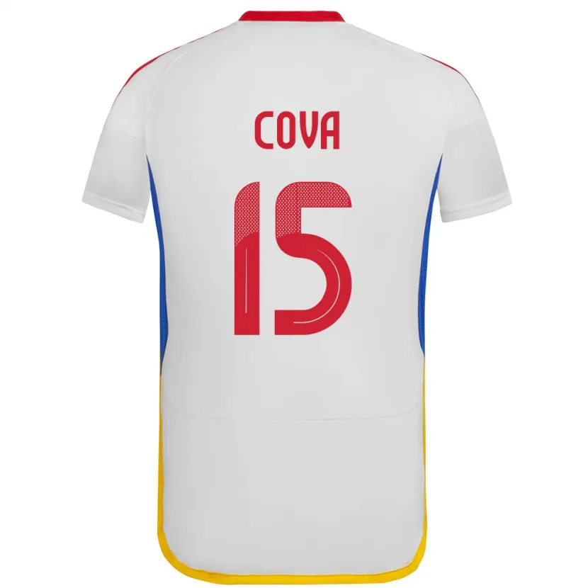 Danxen Mann Venezuela Adrián Cova #15 Hvit Bortetrøye Drakt Trøye 24-26 Skjorter T-Skjorte