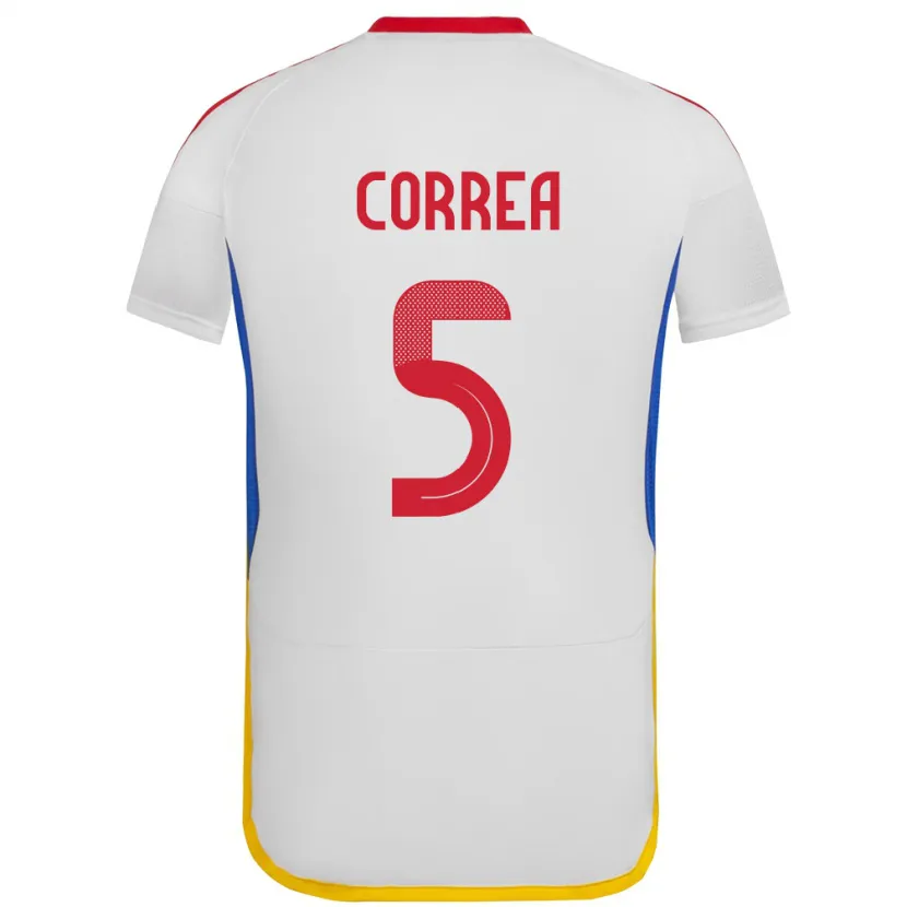 Danxen Mann Venezuela José Correa #5 Hvit Bortetrøye Drakt Trøye 24-26 Skjorter T-Skjorte