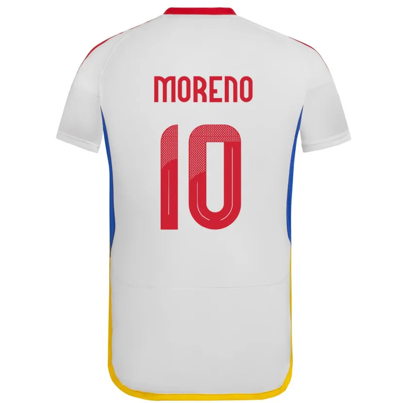 Danxen Mann Venezuela Yerliane Moreno #10 Hvit Bortetrøye Drakt Trøye 24-26 Skjorter T-Skjorte