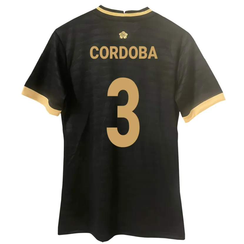 Danxen Mann Panama José Córdoba #3 Svart Bortetrøye Drakt Trøye 24-26 Skjorter T-Skjorte