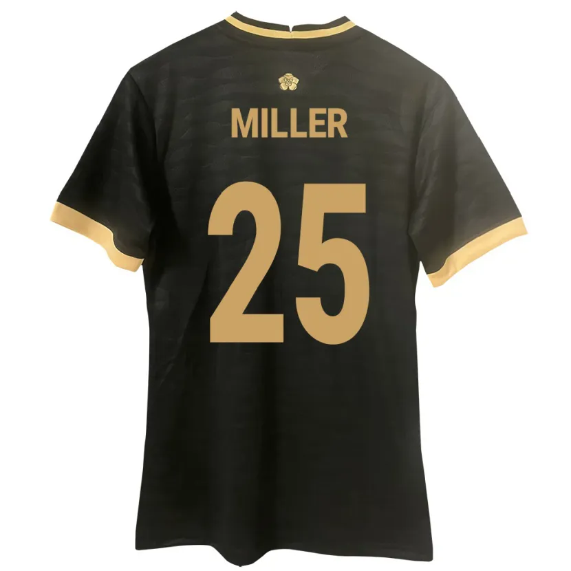 Danxen Mann Panama Roderick Miller #25 Svart Bortetrøye Drakt Trøye 24-26 Skjorter T-Skjorte