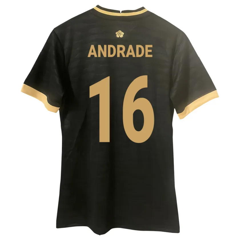 Danxen Mann Panama Andrés Andrade #16 Svart Bortetrøye Drakt Trøye 24-26 Skjorter T-Skjorte
