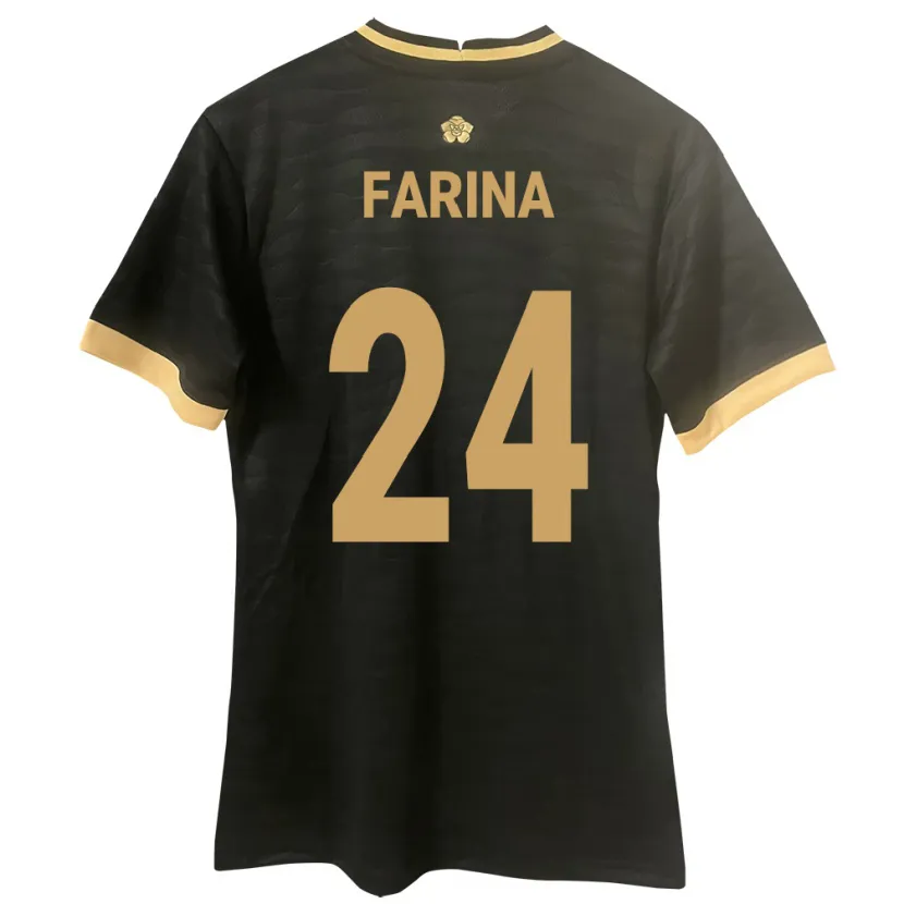 Danxen Mann Panama Edgardo Fariña #24 Svart Bortetrøye Drakt Trøye 24-26 Skjorter T-Skjorte