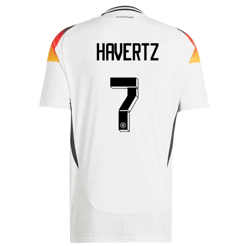Danxen Dame Tyskland Kai Havertz #7 Hvit Hjemmetrøye Drakt Trøye 24-26 Skjorter T-Skjorte