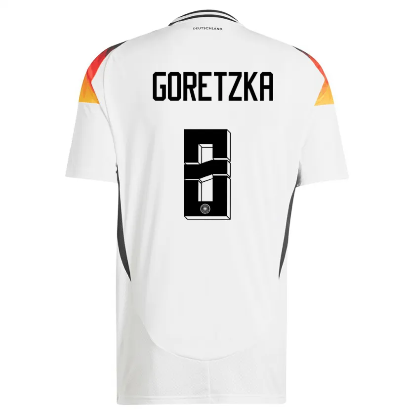 Danxen Dame Tyskland Leon Goretzka #8 Hvit Hjemmetrøye Drakt Trøye 24-26 Skjorter T-Skjorte
