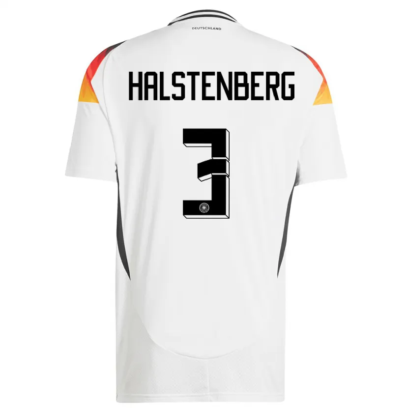 Danxen Dame Tyskland Marcel Halstenberg #3 Hvit Hjemmetrøye Drakt Trøye 24-26 Skjorter T-Skjorte
