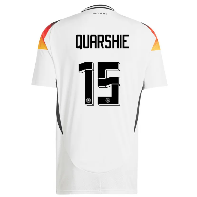 Danxen Dame Tyskland Joshua Quarshie #15 Hvit Hjemmetrøye Drakt Trøye 24-26 Skjorter T-Skjorte