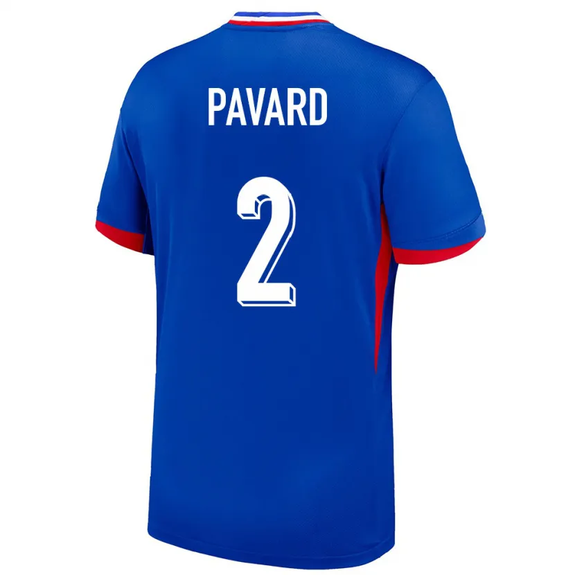 Danxen Dame Frankrike Benjamin Pavard #2 Blå Hjemmetrøye Drakt Trøye 24-26 Skjorter T-Skjorte