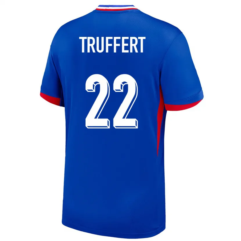 Danxen Dame Frankrike Adrien Truffert #22 Blå Hjemmetrøye Drakt Trøye 24-26 Skjorter T-Skjorte