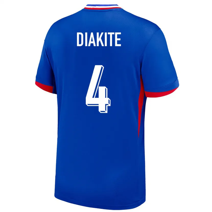 Danxen Dame Frankrike Bafode Diakite #4 Blå Hjemmetrøye Drakt Trøye 24-26 Skjorter T-Skjorte