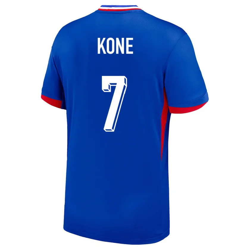 Danxen Dame Frankrike Kouadio Kone #7 Blå Hjemmetrøye Drakt Trøye 24-26 Skjorter T-Skjorte