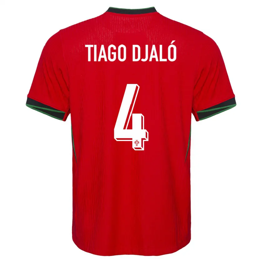 Danxen Dame Portugal Tiago Djalo #4 Rød Hjemmetrøye Drakt Trøye 24-26 Skjorter T-Skjorte
