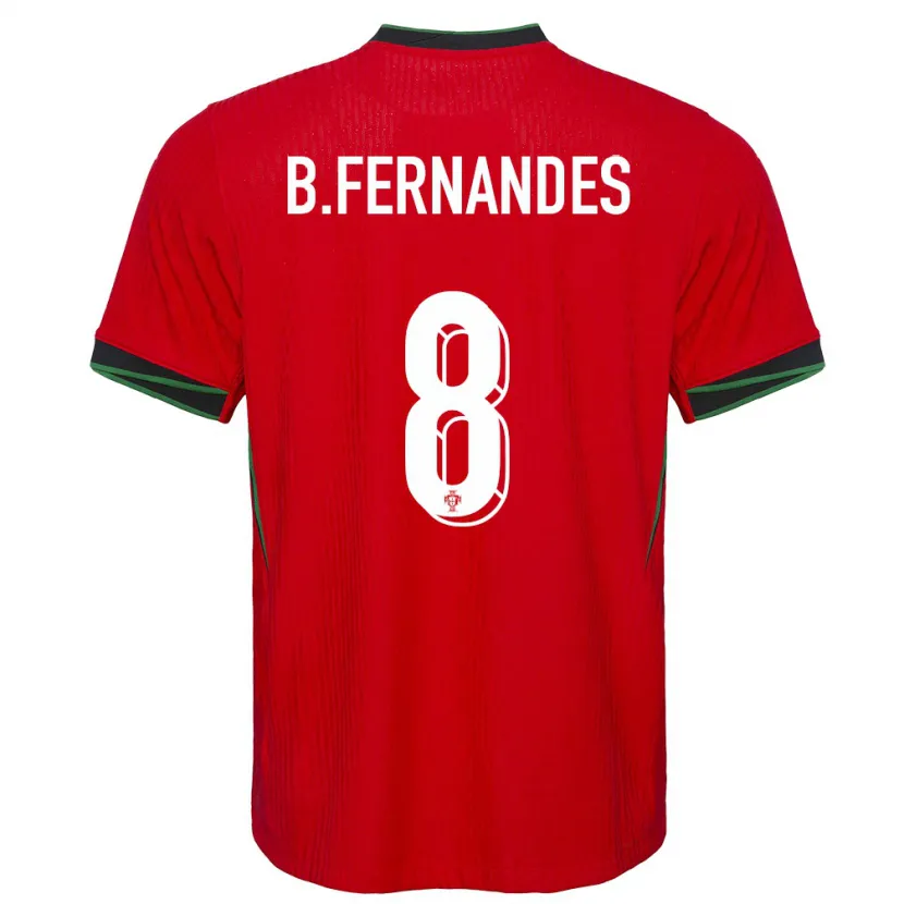 Danxen Dame Portugal Bruno Fernandes #8 Rød Hjemmetrøye Drakt Trøye 24-26 Skjorter T-Skjorte