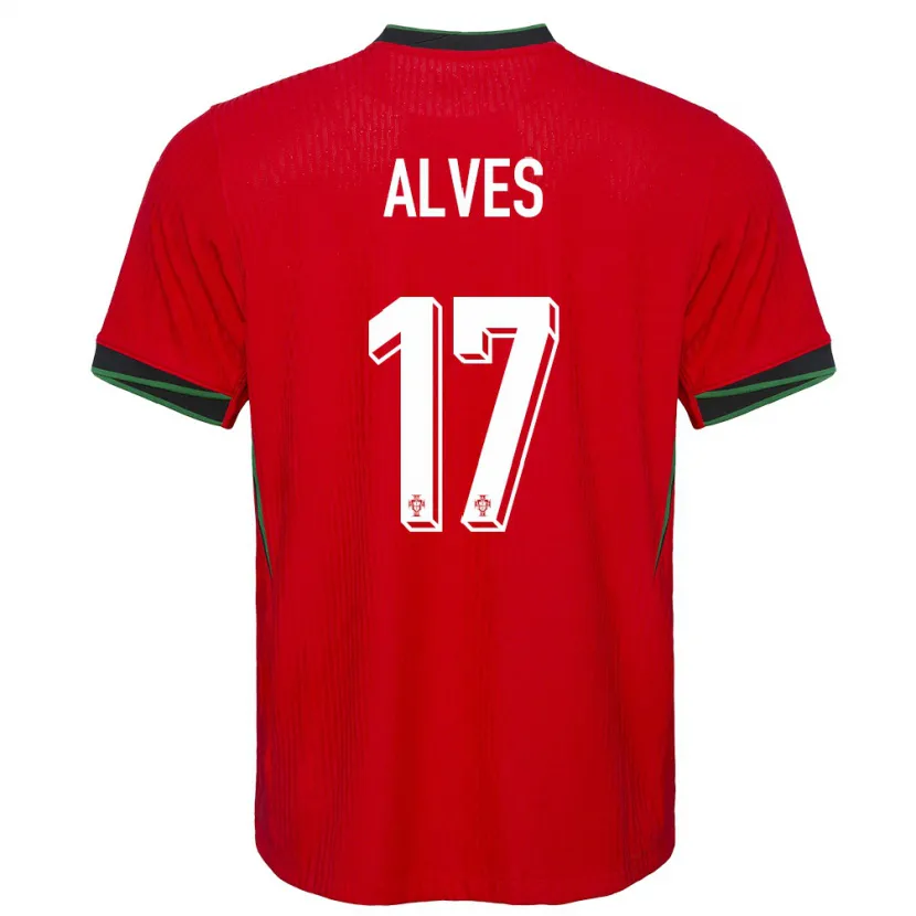 Danxen Dame Portugal Lucia Alves #17 Rød Hjemmetrøye Drakt Trøye 24-26 Skjorter T-Skjorte