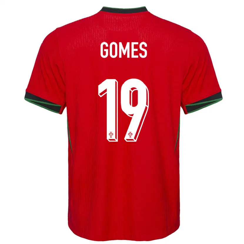 Danxen Dame Portugal Diana Gomes #19 Rød Hjemmetrøye Drakt Trøye 24-26 Skjorter T-Skjorte