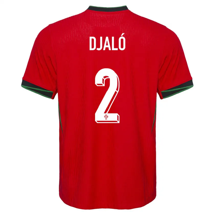 Danxen Dame Portugal Tiago Djalo #2 Rød Hjemmetrøye Drakt Trøye 24-26 Skjorter T-Skjorte