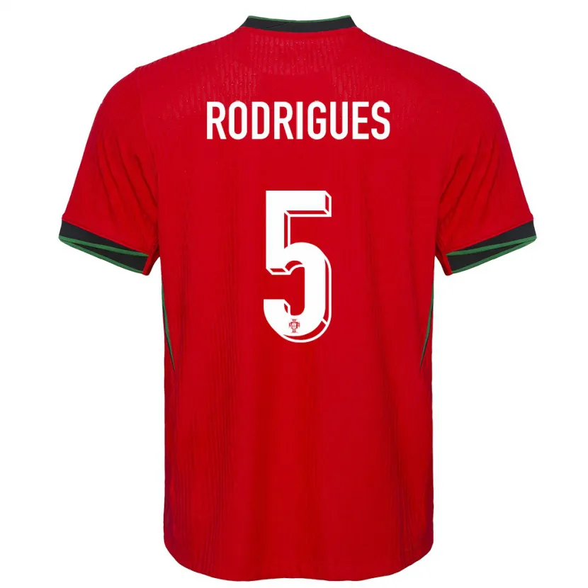 Danxen Dame Portugal Rafael Rodrigues #5 Rød Hjemmetrøye Drakt Trøye 24-26 Skjorter T-Skjorte