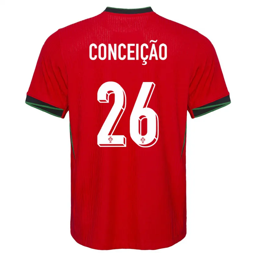 Danxen Dame Portugal Francisco Conceicao #26 Rød Hjemmetrøye Drakt Trøye 24-26 Skjorter T-Skjorte