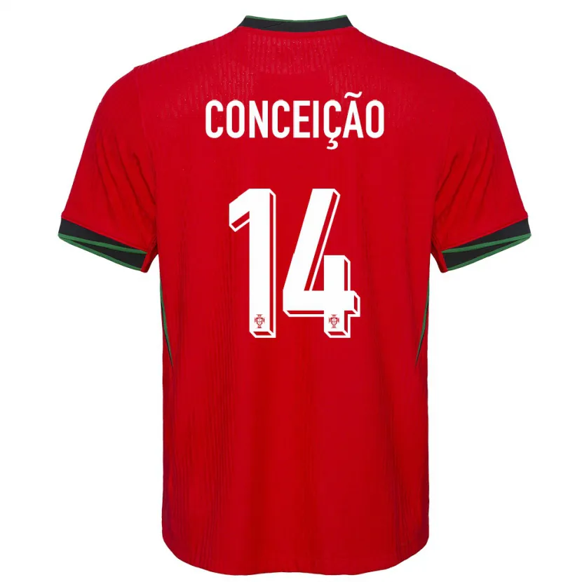 Danxen Dame Portugal Rodrigo Conceicao #14 Rød Hjemmetrøye Drakt Trøye 24-26 Skjorter T-Skjorte