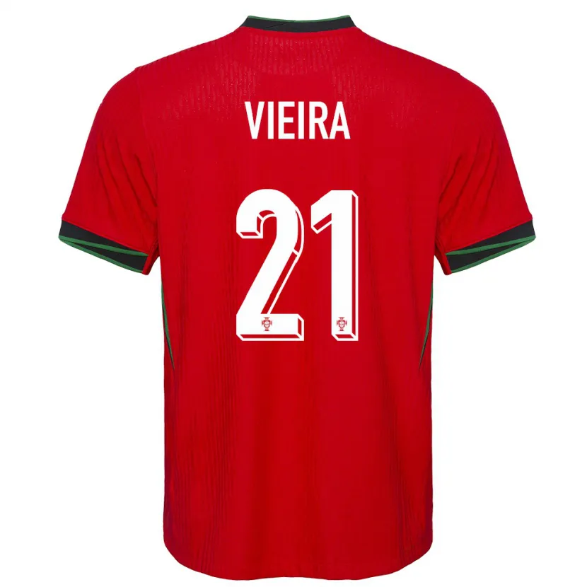 Danxen Dame Portugal Fabio Vieira #21 Rød Hjemmetrøye Drakt Trøye 24-26 Skjorter T-Skjorte