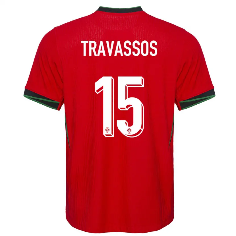 Danxen Dame Portugal Diogo Travassos #15 Rød Hjemmetrøye Drakt Trøye 24-26 Skjorter T-Skjorte