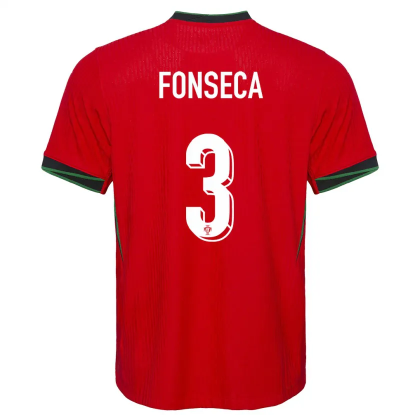 Danxen Dame Portugal Joao Fonseca #3 Rød Hjemmetrøye Drakt Trøye 24-26 Skjorter T-Skjorte