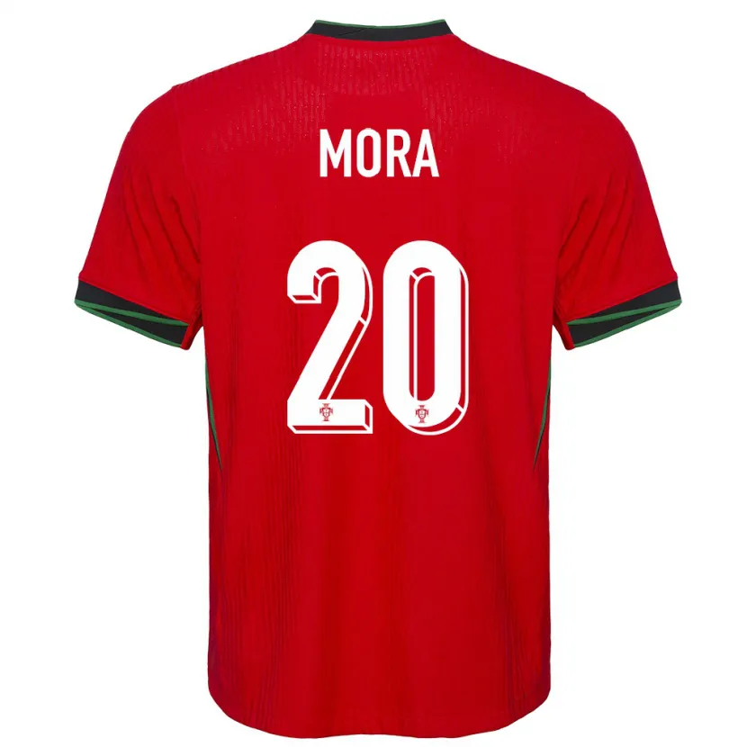 Danxen Dame Portugal Rodrigo Mora #20 Rød Hjemmetrøye Drakt Trøye 24-26 Skjorter T-Skjorte