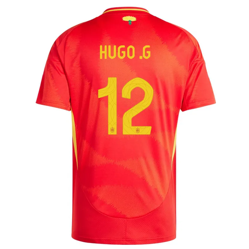Danxen Dame Spania Hugo Guillamon #12 Rød Hjemmetrøye Drakt Trøye 24-26 Skjorter T-Skjorte