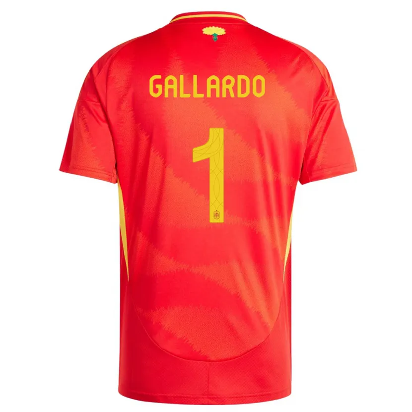 Danxen Dame Spania Dolores Gallardo #1 Rød Hjemmetrøye Drakt Trøye 24-26 Skjorter T-Skjorte