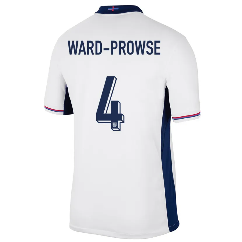 Danxen Dame England James Ward-Prowse #4 Hvit Hjemmetrøye Drakt Trøye 24-26 Skjorter T-Skjorte