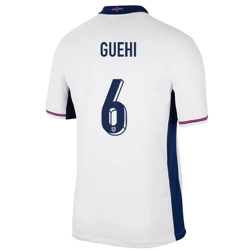 Danxen Dame England Marc Guehi #6 Hvit Hjemmetrøye Drakt Trøye 24-26 Skjorter T-Skjorte