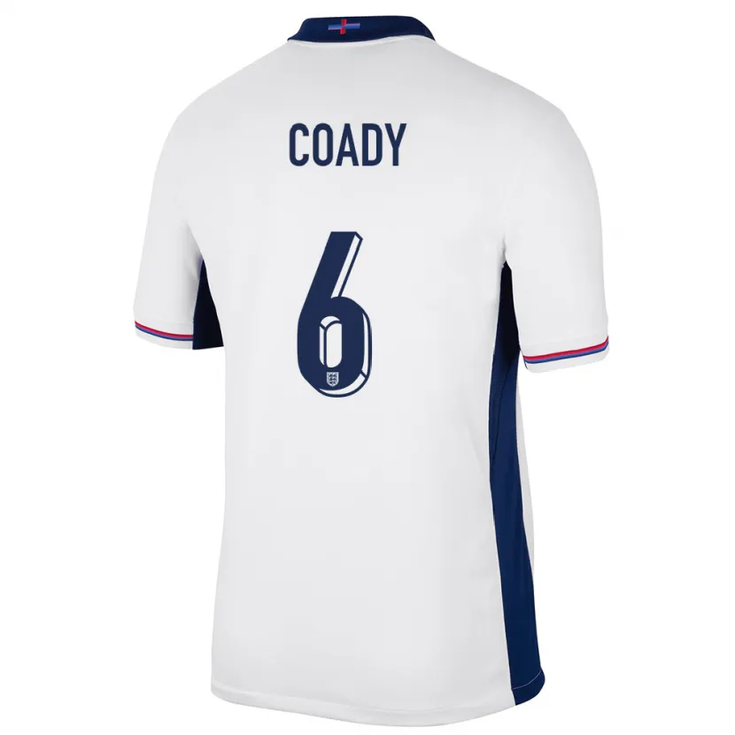 Danxen Dame England Conor Coady #6 Hvit Hjemmetrøye Drakt Trøye 24-26 Skjorter T-Skjorte