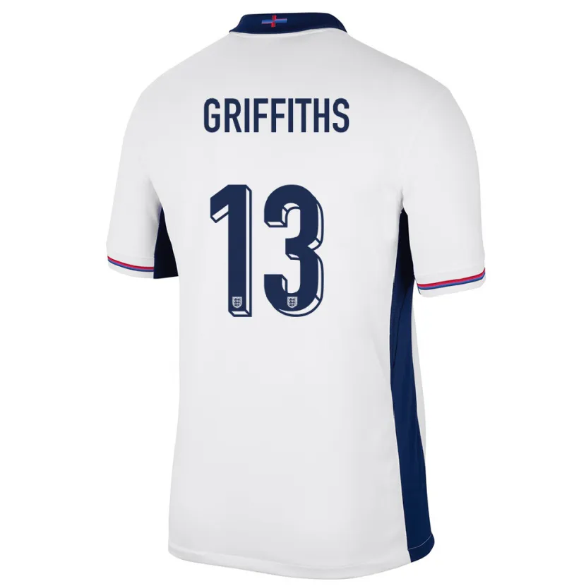 Danxen Dame England Josh Griffiths #13 Hvit Hjemmetrøye Drakt Trøye 24-26 Skjorter T-Skjorte