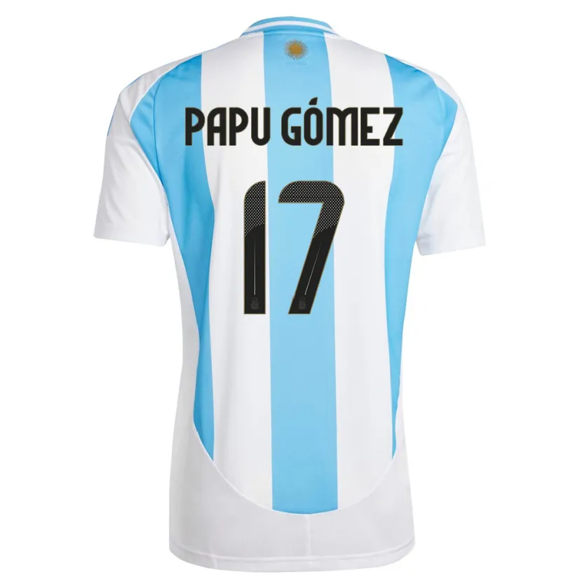 Danxen Dame Argentina Papu Gomez #17 Hvit Blå Hjemmetrøye Drakt Trøye 24-26 Skjorter T-Skjorte