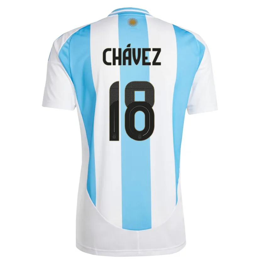 Danxen Dame Argentina Gabriela Chavez #18 Hvit Blå Hjemmetrøye Drakt Trøye 24-26 Skjorter T-Skjorte