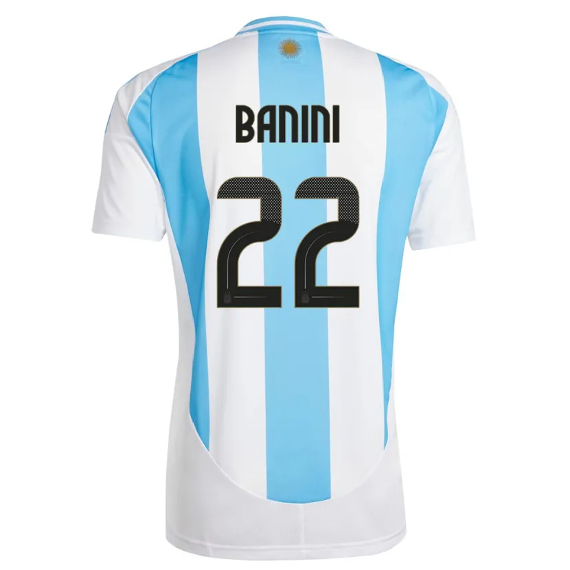 Danxen Dame Argentina Estefania Banini #22 Hvit Blå Hjemmetrøye Drakt Trøye 24-26 Skjorter T-Skjorte