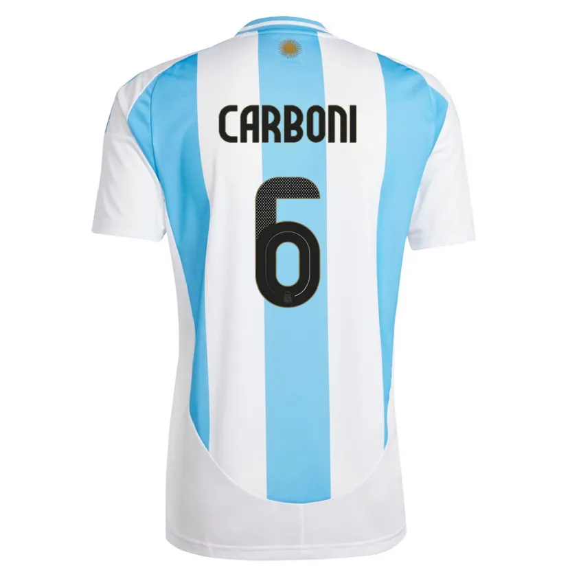 Danxen Dame Argentina Franco Carboni #6 Hvit Blå Hjemmetrøye Drakt Trøye 24-26 Skjorter T-Skjorte