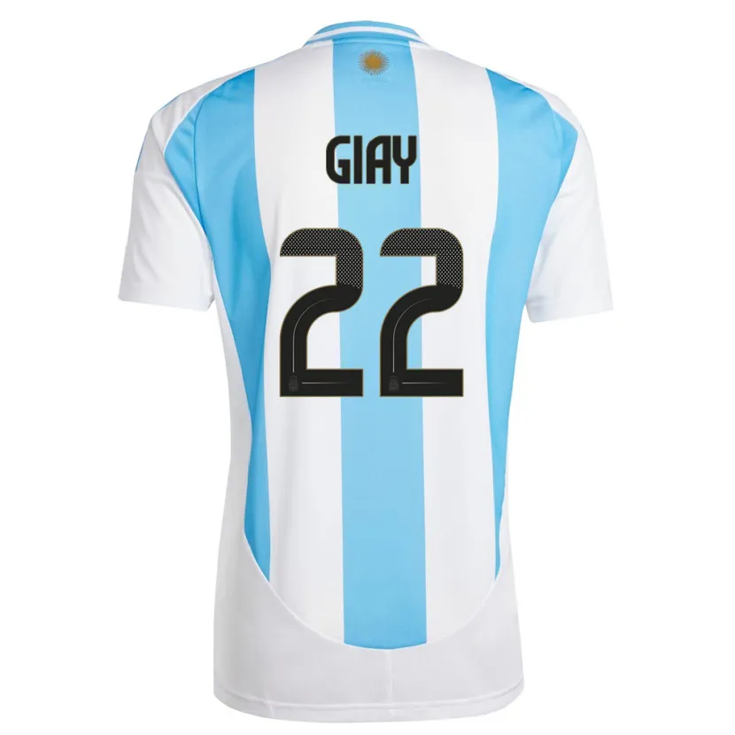 Danxen Dame Argentina Agustin Giay #22 Hvit Blå Hjemmetrøye Drakt Trøye 24-26 Skjorter T-Skjorte