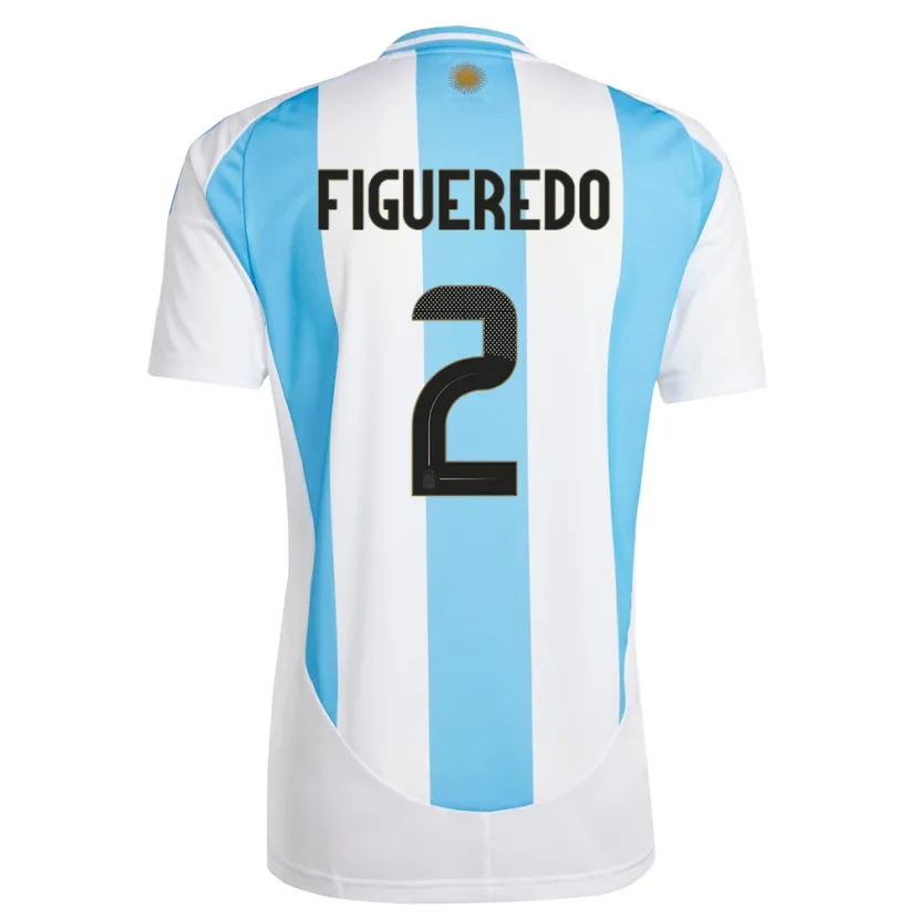 Danxen Dame Argentina Leandro Figueredo #2 Hvit Blå Hjemmetrøye Drakt Trøye 24-26 Skjorter T-Skjorte