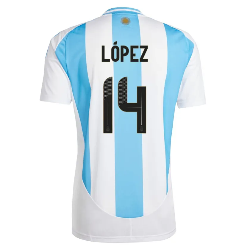 Danxen Dame Argentina Lautaro Lopez #14 Hvit Blå Hjemmetrøye Drakt Trøye 24-26 Skjorter T-Skjorte