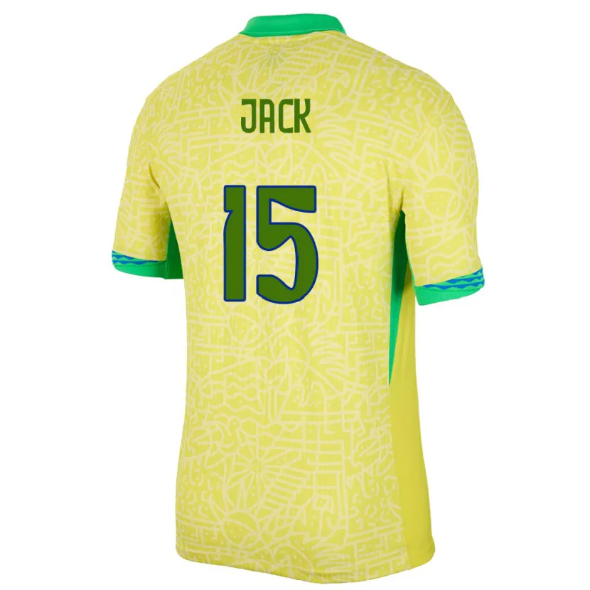 Danxen Dame Brasil Fellipe Jack #15 Gul Hjemmetrøye Drakt Trøye 24-26 Skjorter T-Skjorte