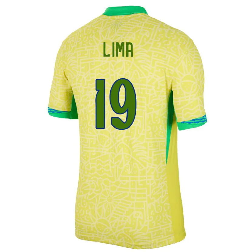 Danxen Dame Brasil Felipe Lima #19 Gul Hjemmetrøye Drakt Trøye 24-26 Skjorter T-Skjorte