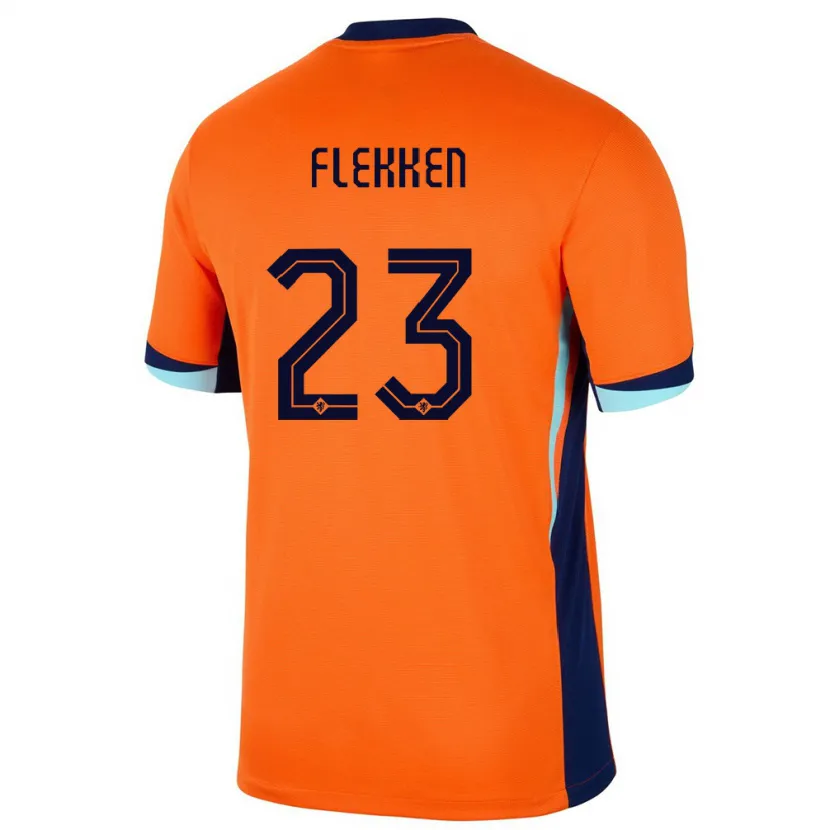 Danxen Dame Nederland Mark Flekken #23 Oransje Hjemmetrøye Drakt Trøye 24-26 Skjorter T-Skjorte