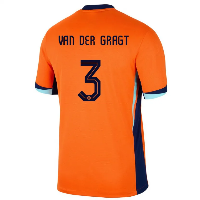 Danxen Dame Nederland Stefanie Van Der Gragt #3 Oransje Hjemmetrøye Drakt Trøye 24-26 Skjorter T-Skjorte