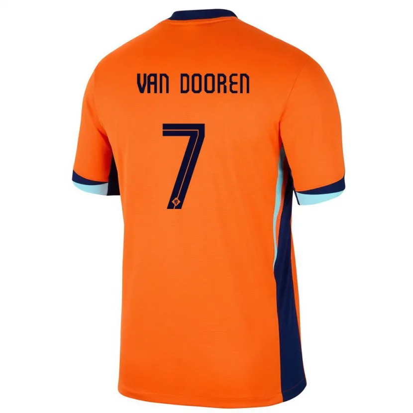 Danxen Dame Nederland Kayleigh Van Dooren #7 Oransje Hjemmetrøye Drakt Trøye 24-26 Skjorter T-Skjorte