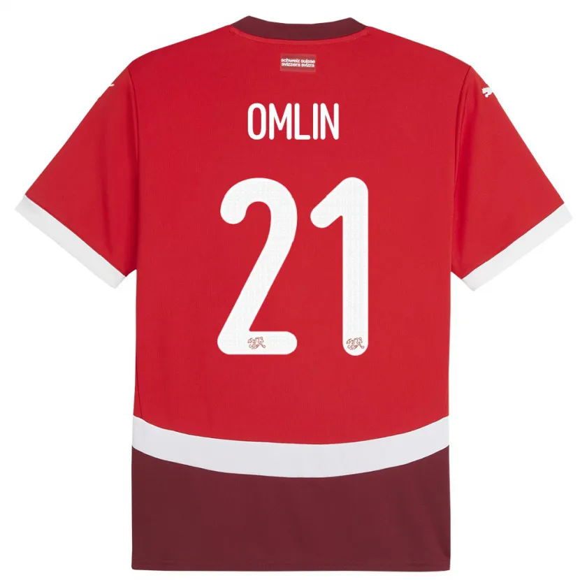 Danxen Dame Sveits Jonas Omlin #21 Rød Hjemmetrøye Drakt Trøye 24-26 Skjorter T-Skjorte