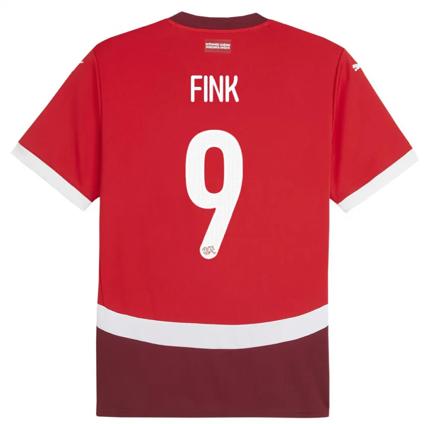 Danxen Dame Sveits Bradley Fink #9 Rød Hjemmetrøye Drakt Trøye 24-26 Skjorter T-Skjorte