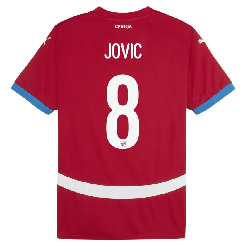 Danxen Dame Serbia Luka Jovic #8 Rød Hjemmetrøye Drakt Trøye 24-26 Skjorter T-Skjorte